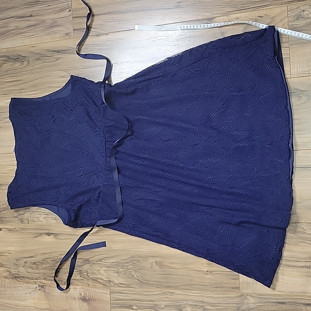 Oh Baby by Motherhood Blue Sleeveless Lace Over Lay Maternity Dress - Picture 10 of 11